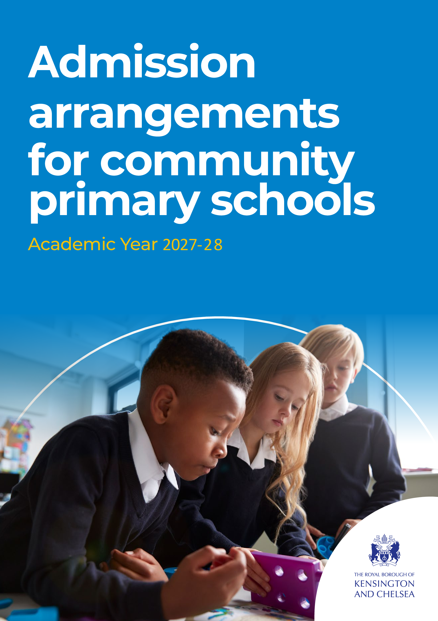 Admission arrangements for community primary schools, 2027/28